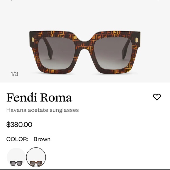 FENDI Roma FF Logi 52mm Gradient Rectangle Sunglasses - Picture 1 of 11